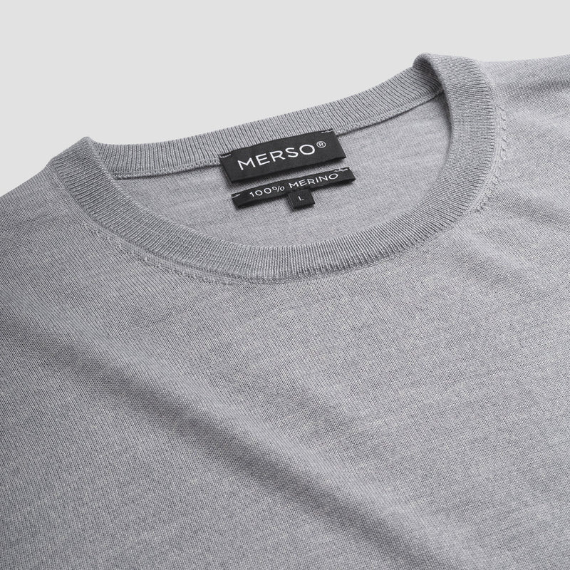 Pull Crew Neck 100% Merino - Moonstone Grey