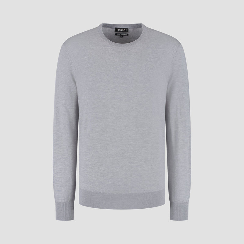 Pull Crew Neck 100% Merino - Moonstone Grey