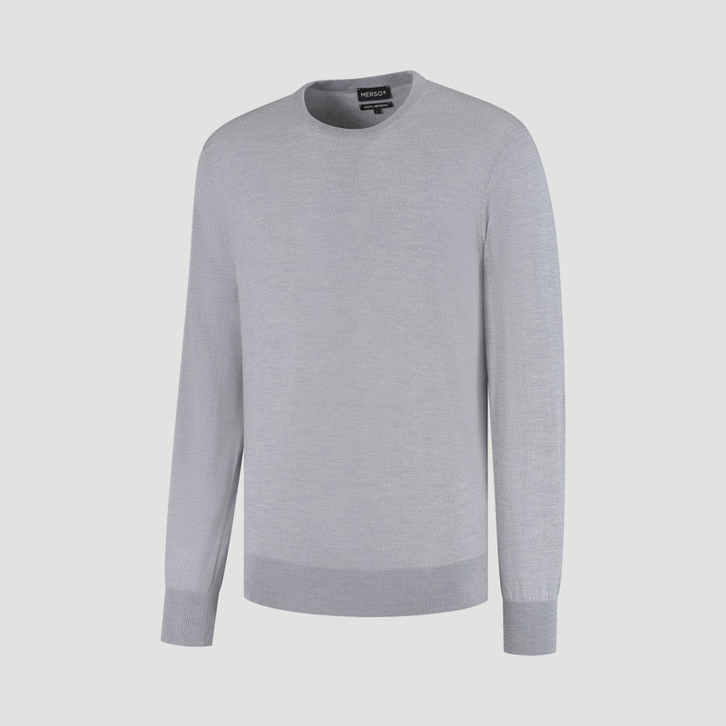Pull Crew Neck 100% Merino - Moonstone Grey