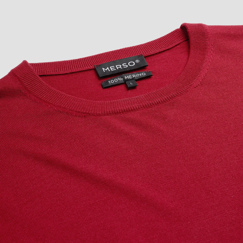 Pull Crew Neck 100% Merino - Pepper Red