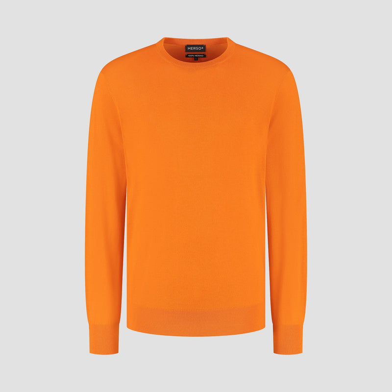 Pull Crew Neck 100% Merino - Curcuma Orange