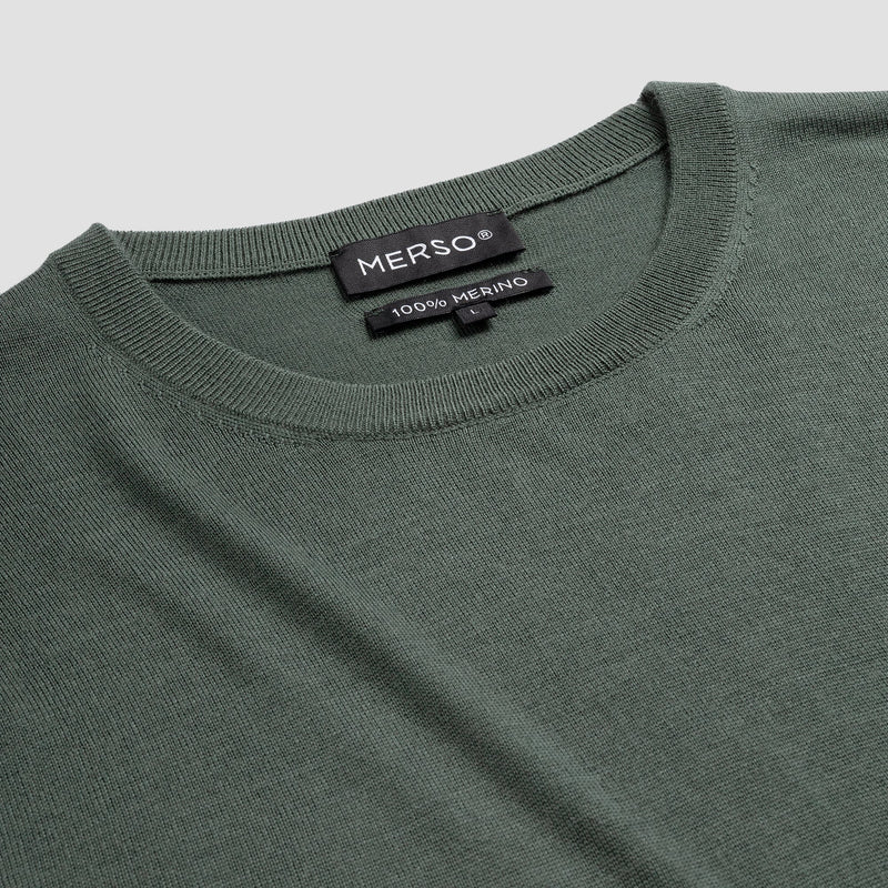Pull Crew Neck 100% Merino - Fernstone Green