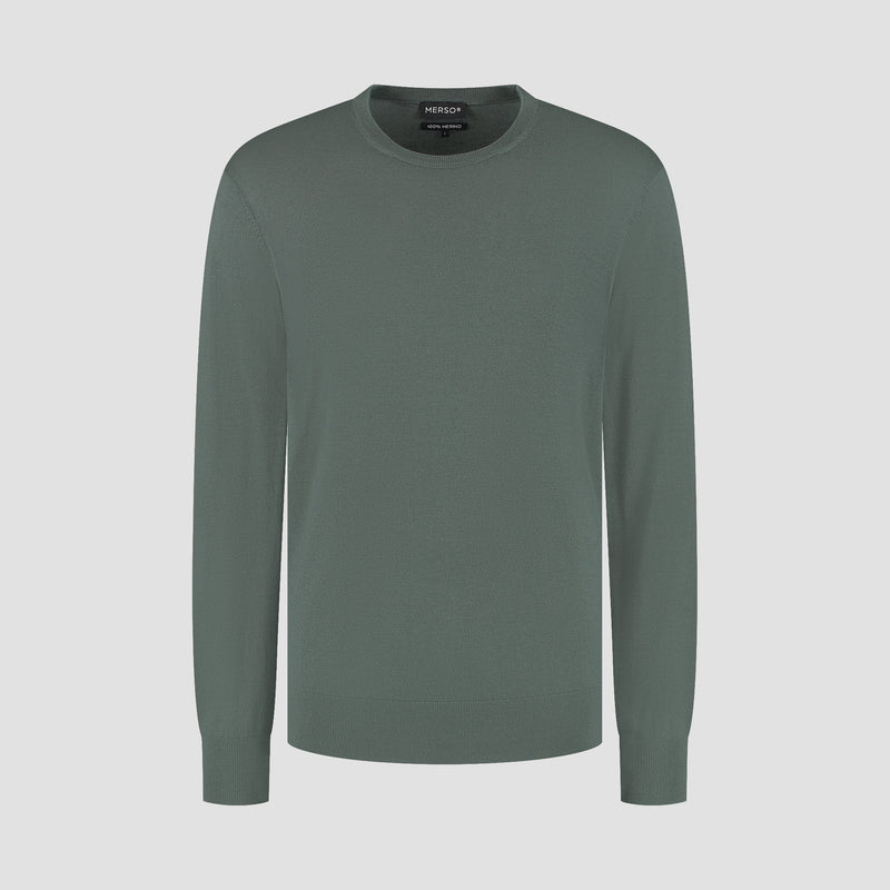 Pull Crew Neck 100% Merino - Fernstone Green
