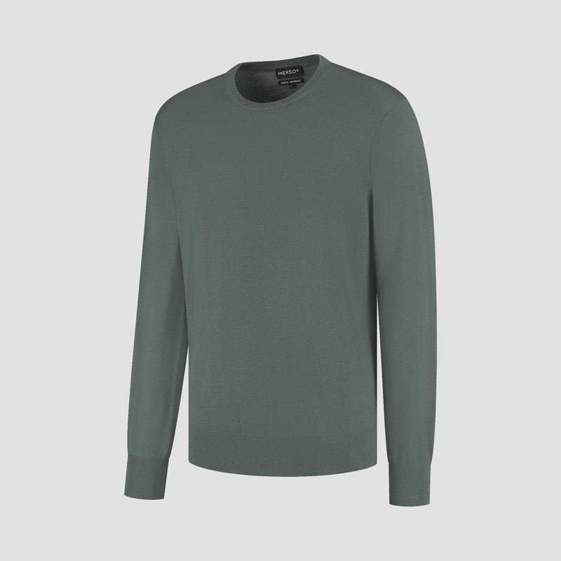 Pull Crew Neck 100% Merino - Fernstone Green