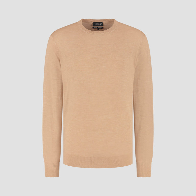 Pull Crew Neck 100% Merino - Sahara Sand