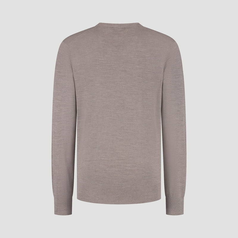 Pull Crew Neck 100% Merino - Oak Brown