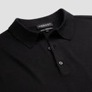 Polo Long Sleeve 100% Merino - Basalt Black