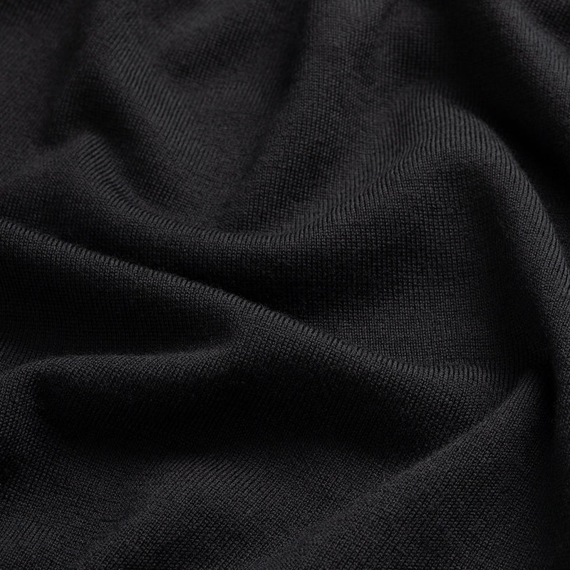 Polo Long Sleeve 100% Merino - Basalt Black