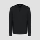 Polo Long Sleeve 100% Merino - Basalt Black
