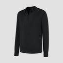Polo Long Sleeve 100% Merino - Basalt Black