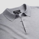 Polo Long Sleeve 100% Merino - Moonstone Grey
