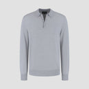 Polo Long Sleeve 100% Merino - Moonstone Grey