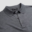 Polo Long Sleeve 100% Merino - Storm Grey