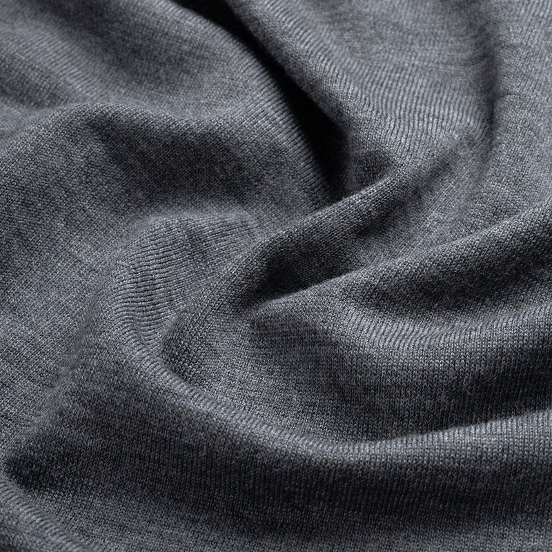 Polo Long Sleeve 100% Merino - Storm Grey