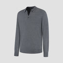 Polo Long Sleeve 100% Merino - Storm Grey