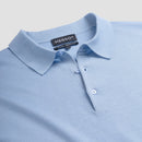 Polo Long Sleeve 100% Merino - Alpine Blue