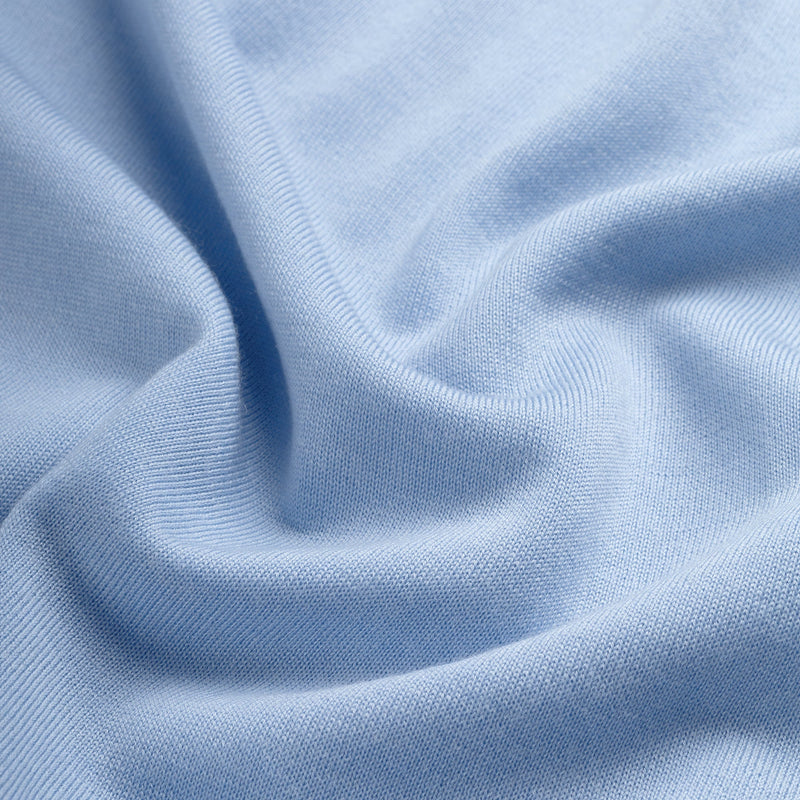 Polo Long Sleeve 100% Merino - Alpine Blue