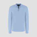 Polo Long Sleeve 100% Merino - Alpine Blue