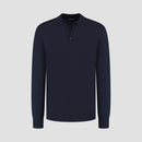 Polo Long Sleeve 100% Merino - Navy Blue