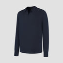 Polo Long Sleeve 100% Merino - Navy Blue