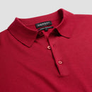 Pull Polo Long Sleeve 100% Merino - Pepper Red