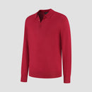 Pull Polo Long Sleeve 100% Merino - Pepper Red