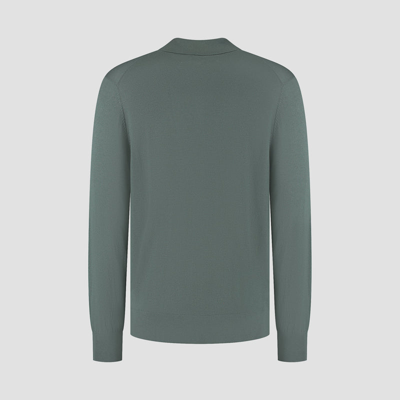 Polo Long Sleeve 100% Merino - Fernstone Green