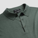 Polo Long Sleeve 100% Merino - Fernstone Green
