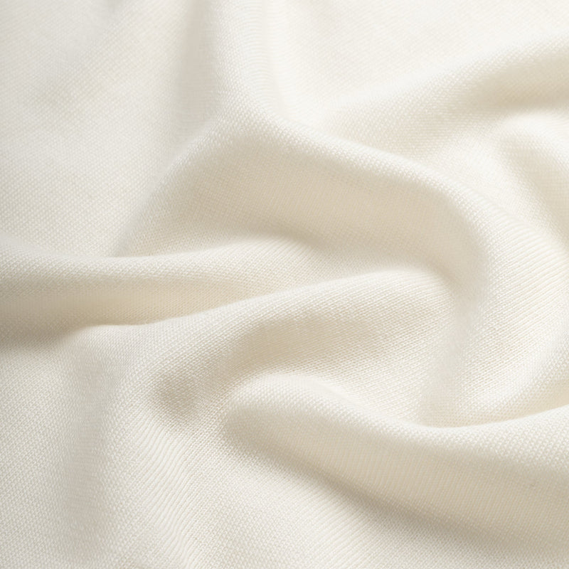 Polo Long Sleeve 100% Merino  - Seachell White