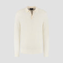 Polo Long Sleeve 100% Merino  - Seachell White