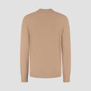 Polo Long Sleeve 100% Merino - Sahara Sand
