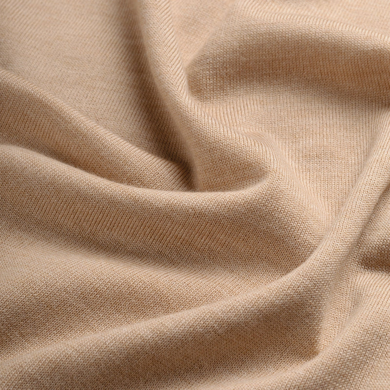 Polo Long Sleeve 100% Merino - Sahara Sand