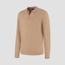 Polo Long Sleeve 100% Merino - Sahara Sand