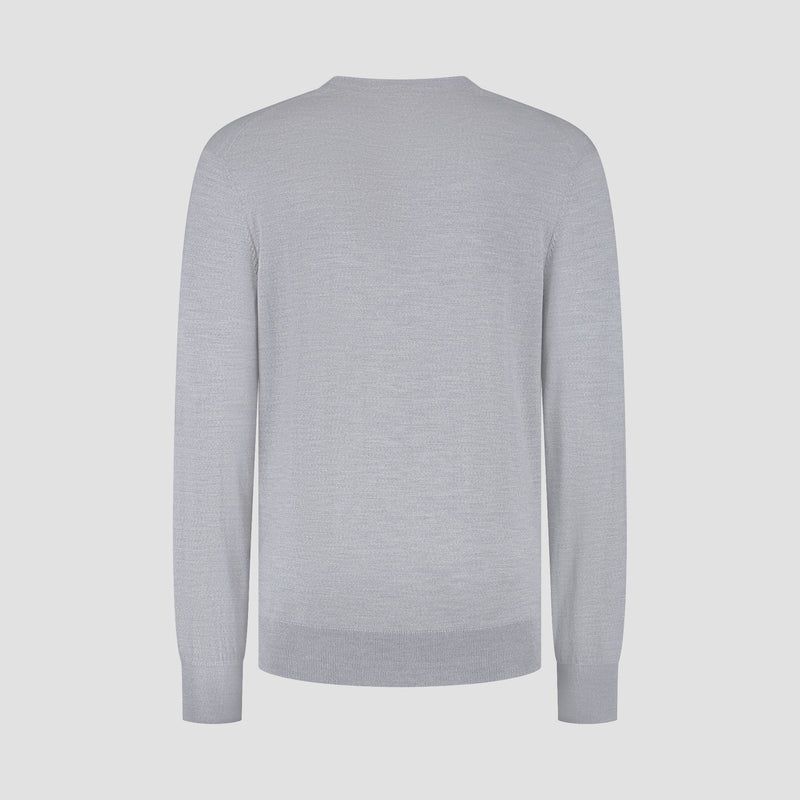 Pull V Neck 100% Merino - Moonstone Grey