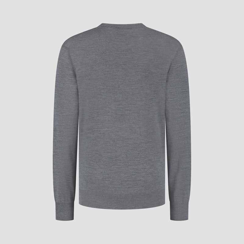 Pull V Neck 100% Merino - Storm Grey