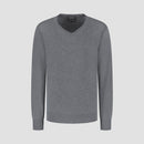 Pull V Neck 100% Merino - Storm Grey