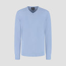 Pull V Neck 100% Merino - Alpine Blue