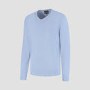 Pull V Neck 100% Merino - Alpine Blue