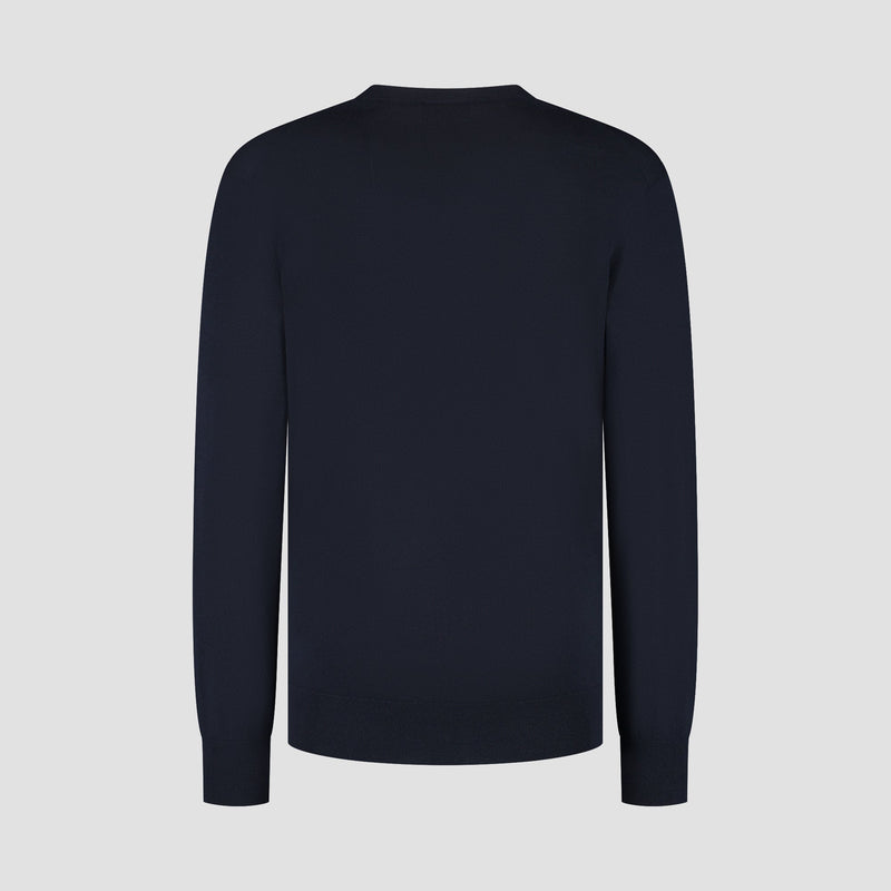 Pull V Neck 100% Merino - Navy Blue