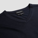 Pull V Neck 100% Merino - Navy Blue