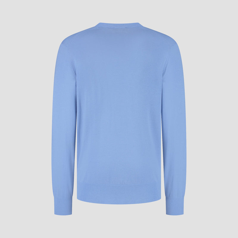 Pull V Neck 100% Merino - Amalfi Blue
