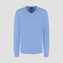 Pull V Neck 100% Merino - Amalfi Blue