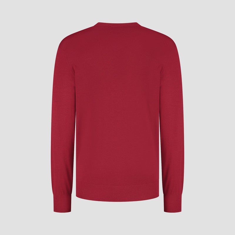 Pull V Neck 100% Merino - Ember Red