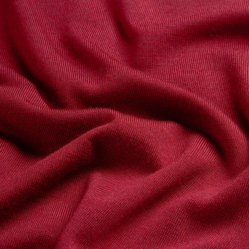 Pull V Neck 100% Merino - Ember Red