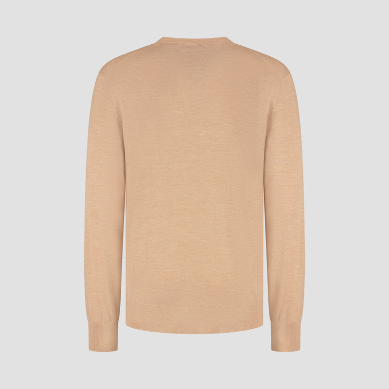 Pull V Neck 100% Merino - Sahara Sand