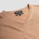 Pull V Neck 100% Merino - Tuscan Camel