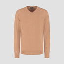 Pull V Neck 100% Merino - Tuscan Camel