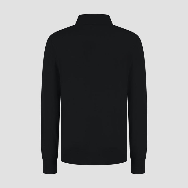 Pull Zip Neck 100% Merino - Basalt Black