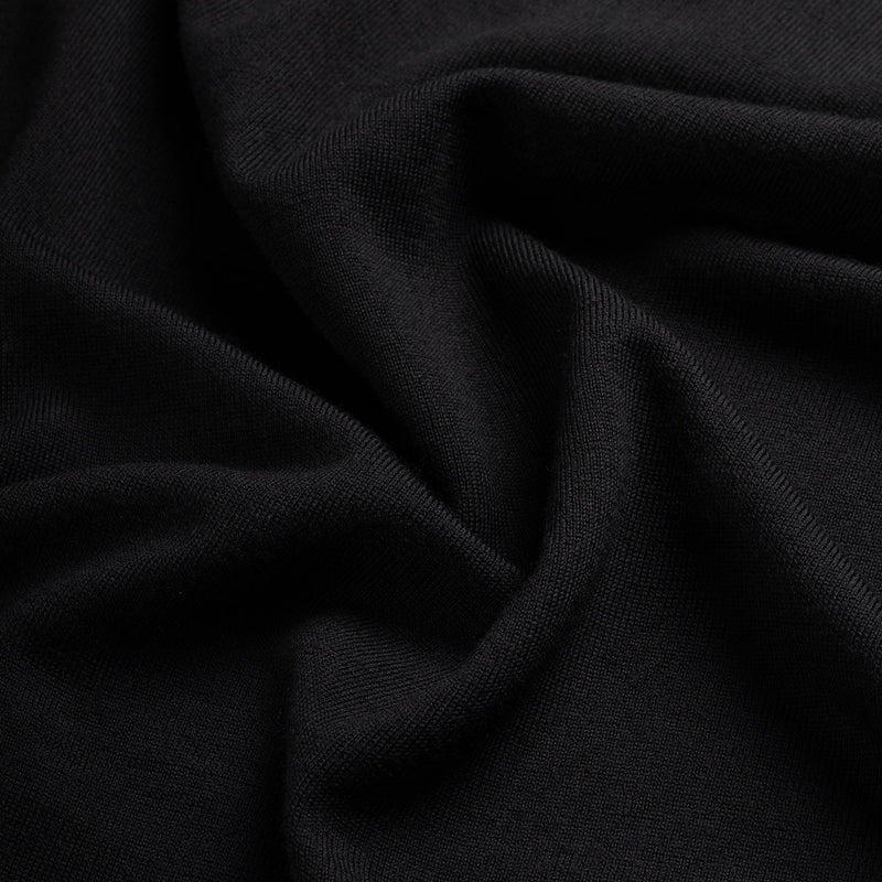 Pull Zip Neck 100% Merino - Basalt Black
