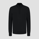 Pull Zip Neck 100% Merino - Basalt Black